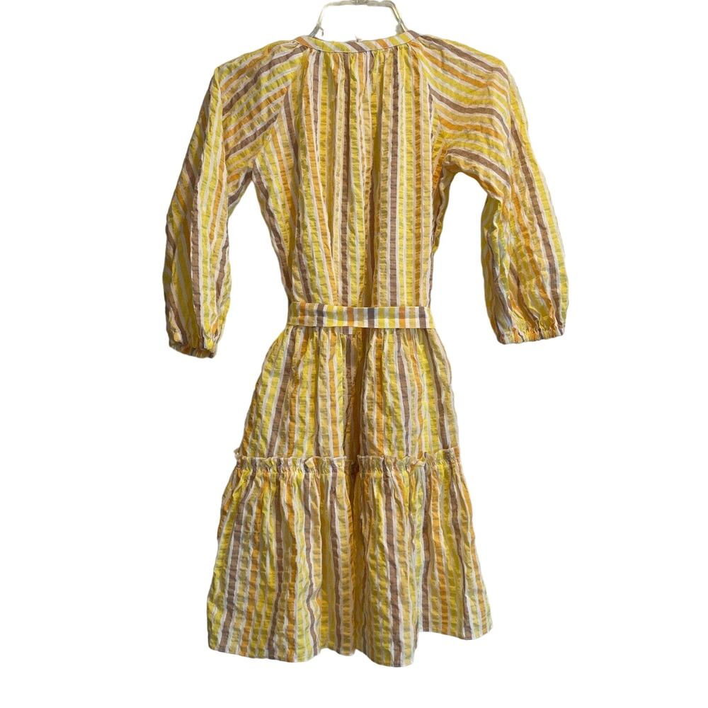 Lemlem Yellow and White Striped Mini Dress - Picture 6 of 11